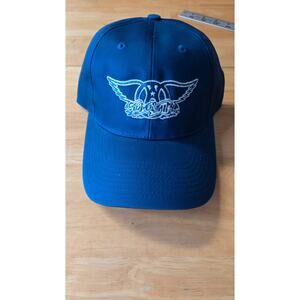 Aerosmith Blue Snapback Hat NWOT Embroidered Wings Logo Cap Cotton